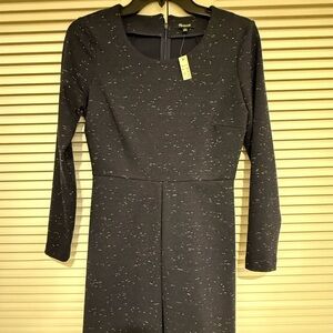 NWT Madewell knit cotton navy blue dress, A-Line shape